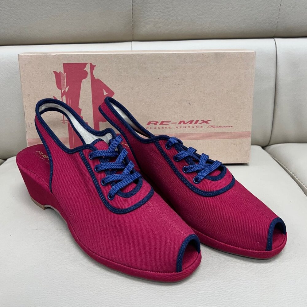 Re-Mix Vintage Holiday Lace Up Wedge Sandal